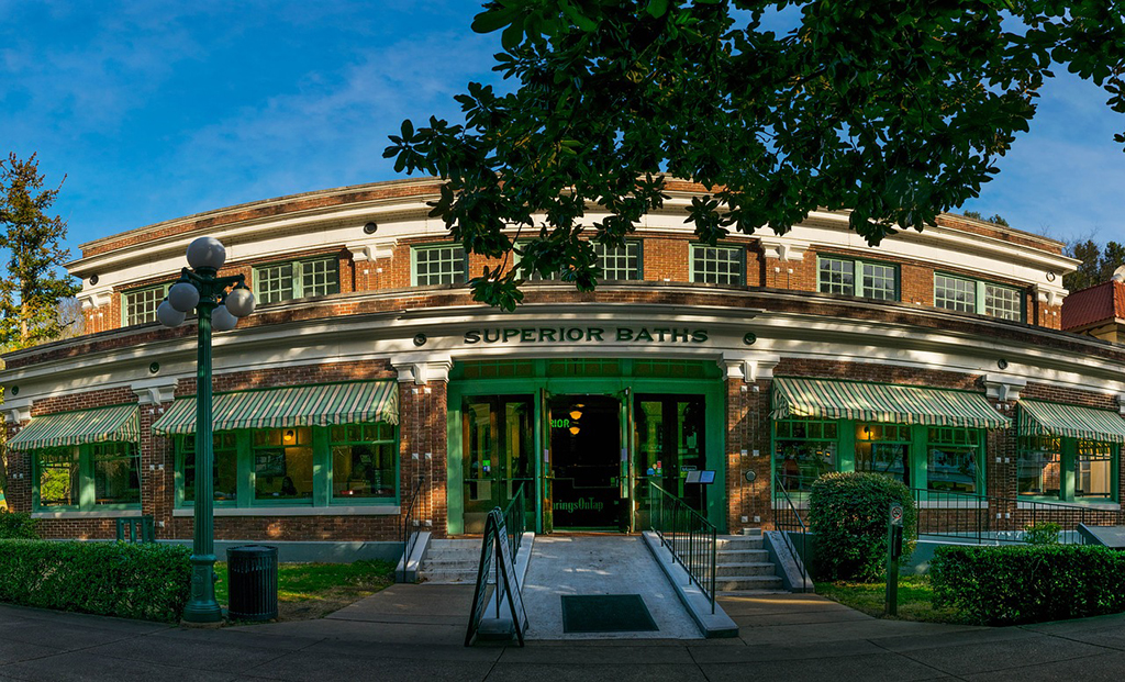 List of National Parks by State: A Complete List of All 400+ US National Parks 17 A brick building with green trim that says "Superior Bathhouse" on the front