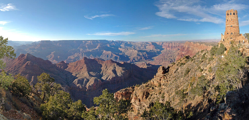 Visiting Grand Canyon National Park: The Expert Travel Guide 12 A panoramic view of the Desert View Watch Tower and the Grand Canyon