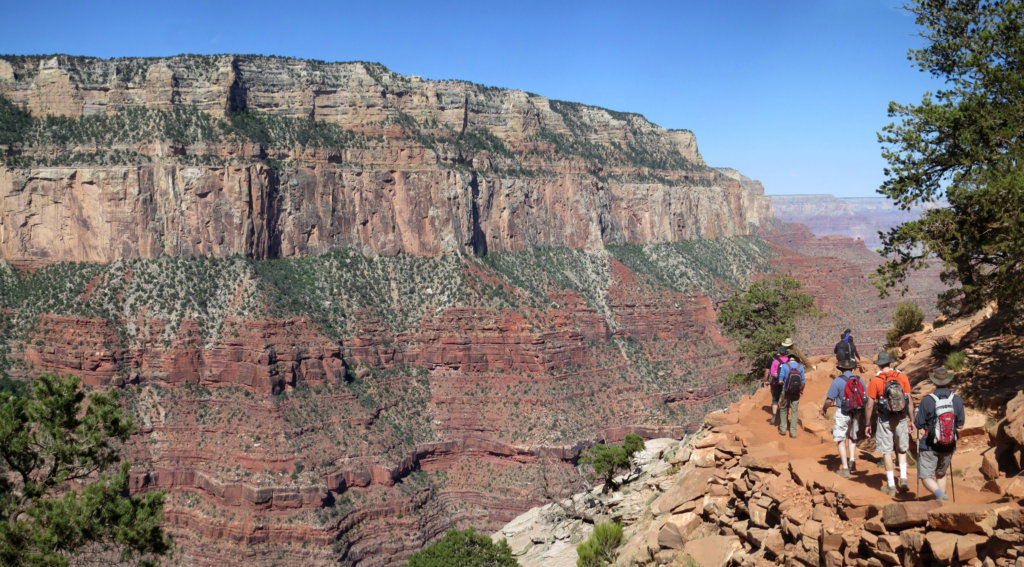 Visiting Grand Canyon National Park: The Expert Travel Guide 18 Hikers on the South Kaibab Trail while visiting Grand Canyon National Park