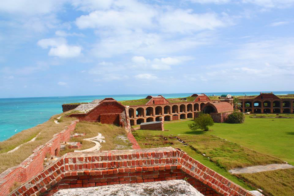 A List of All 63 National Parks in the U.S. Ranked by Their Popularity 76 A view from the roof of Fort Jefferson in Dry Tortugas, one of the US national parks