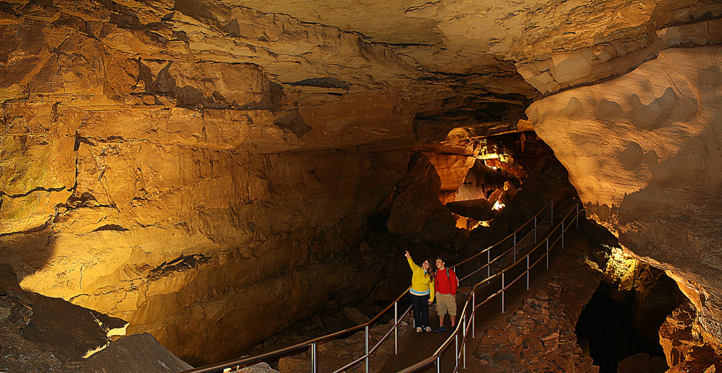 A List of All 63 National Parks in the U.S. Ranked by Their Popularity 54 Visitors walking through Mammoth Cave, one of the US national parks