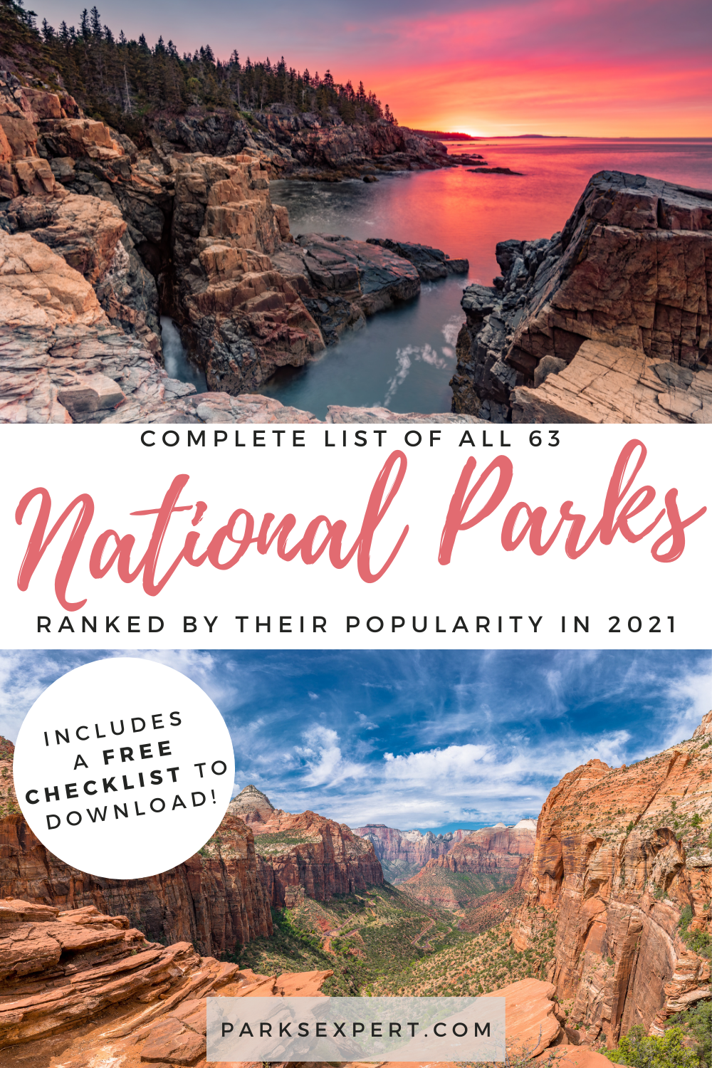 A List of All 63 National Parks in the U.S. Ranked by Their Popularity 85 How many national parks are there? A complete list of all 63 National Parks in the U.S. ranked by their popularity. Grab your free checklist from The National Parks Expert!
