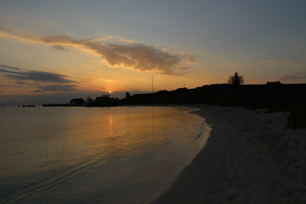 Camping at Dry Tortugas National Park: Everything You Need to Know 11 Sunset over Garden Key, seen while camping at Dry Tortugas National Park