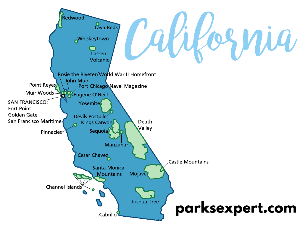 National Parks In California Map National Parks In California: A Complete List Of All 28