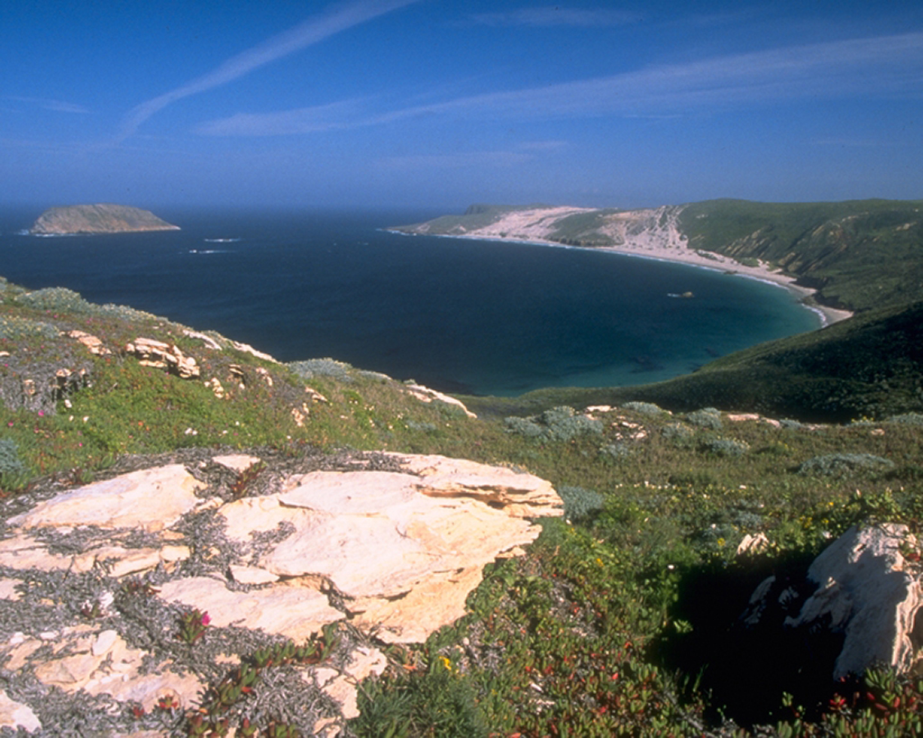How to Get to Channel Islands National Park: Channel Islands Tours 16 An ocean cove seen from above, seen during one of the Channel Islands tours