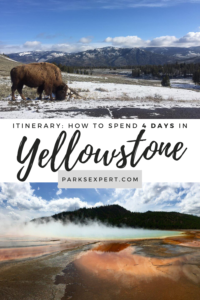Yellowstone Itinerary: 4 Days in the World's First National Park 27 This Yellowstone itinerary includes everything you need to know about how to cover Yellowstone in 4 days. Download your free 4-day Yellowstone itinerary here! | Yellowstone Itinerary 4 days | 4 days in Yellowstone | 4 day Yellowstone Itinerary | #yellowstone #yellowstonenationalpark #wyoming #nationalparks