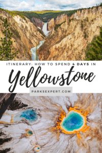 Yellowstone Itinerary: 4 Days in the World's First National Park 26 This Yellowstone itinerary includes everything you need to know about how to cover Yellowstone in 4 days. Download your free 4-day Yellowstone itinerary here! | Yellowstone Itinerary 4 days | 4 days in Yellowstone | 4 day Yellowstone Itinerary | #yellowstone #yellowstonenationalpark #wyoming #nationalparks