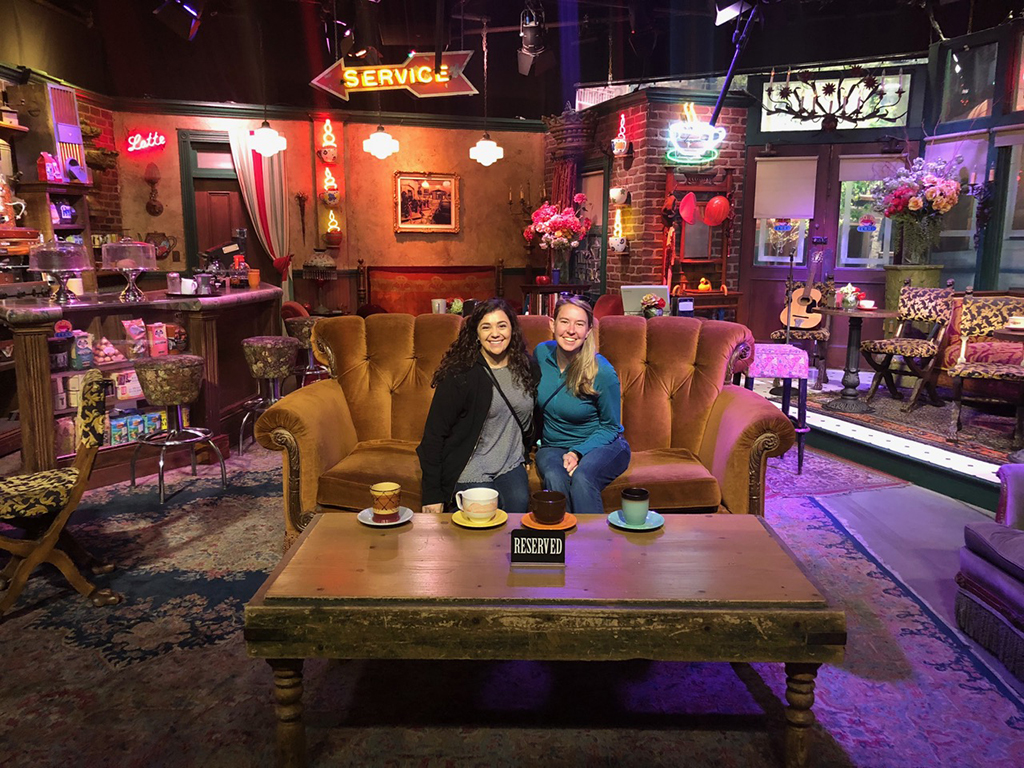 11-Day Southern California Road Trip: The Ultimate Itinerary 7 Two women sitting on the couch from the TV show Friends while on a southern California road trip