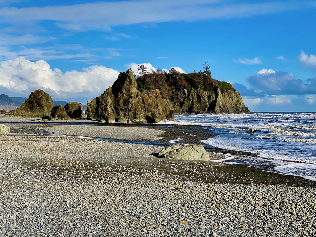 Olympic National Park Itinerary: How to Spend Three Days in Olympic National Park 13 Rock formations meet the sea on a rocky beach. Rialto Beach should be included on any Olympic National Park itinerary.