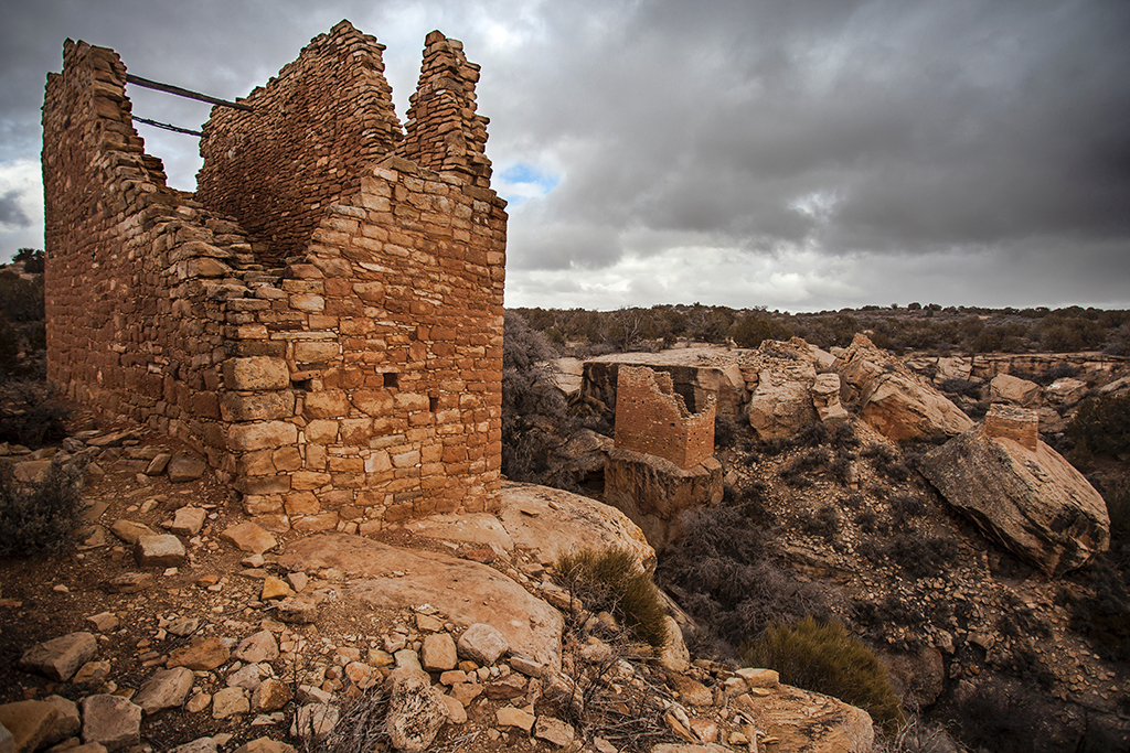 13 Unbelievable National Parks in Utah 73 An ancestral Puebloan stone structure on a hill in Hovenweep, one of the national parks in Utah