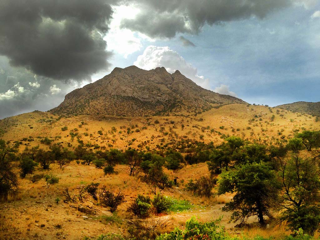 22 Amazing National Parks in Arizona 6 Storm clouds move above a golden mountain and field
