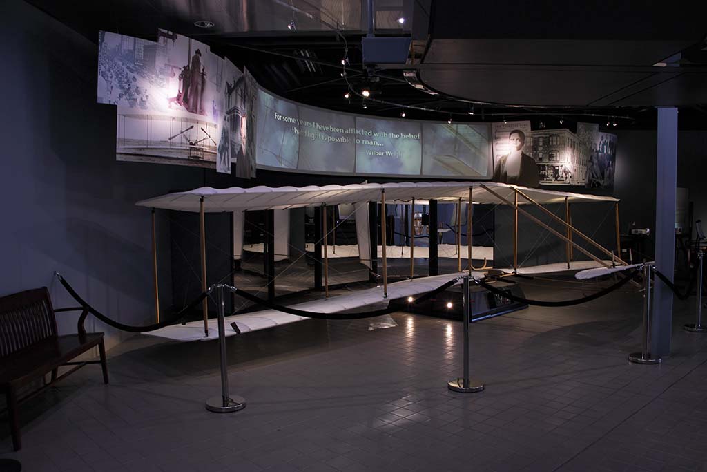 8 Outstanding National Parks in Ohio 7 A replica of a Wright Brothers plane from 1902 in the museum at Dayton Aviation Heritage National Historical Park, one of the national parks in Ohio