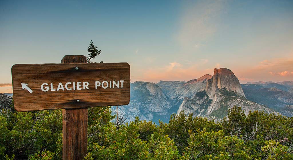 Yosemite Itinerary: 5 Ideas for Day-to-Day Experiences in an Iconic National Park 47 A sign points to Glaciet Point above Half Dome