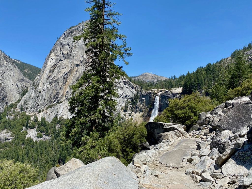 Hiking the Yosemite Mist Trail: Is It Worth the Climb? 5 The view of Nevada Falls from Clark Point on the John Muir Trail