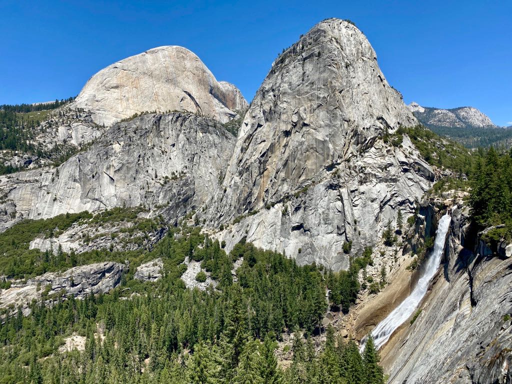 Hiking the Yosemite Mist Trail: Is It Worth the Climb? 44 A view of Nevada Falls, Liberty Cap, and Half Dome on the John Muir Trail in Yosemite