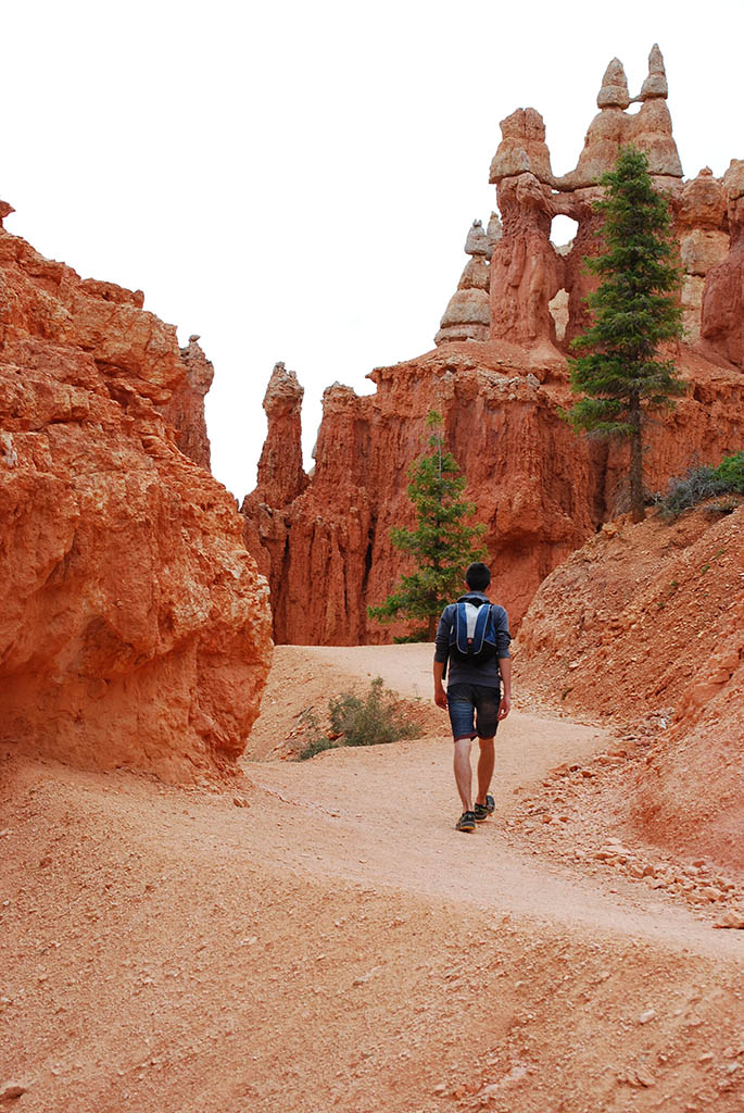 12 Beautiful Hikes in Bryce Canyon National Park 6 A man hiking in Bryce Canyon National Park
