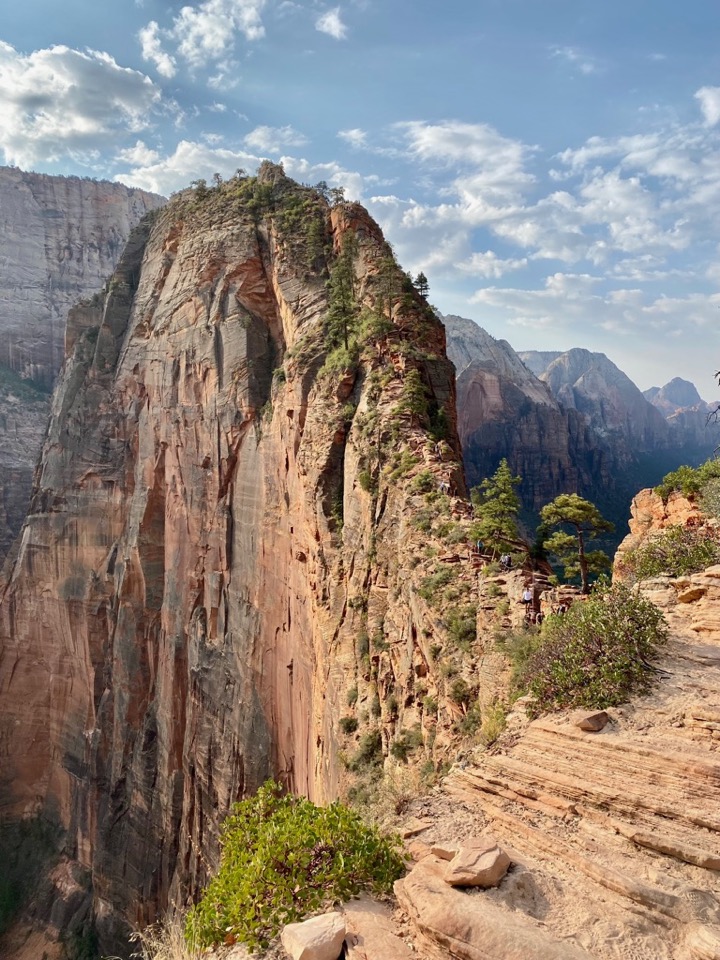 Perilous But Worth It: How to Safely Conquer the Angels Landing Hike in Zion National Park 34 A view of the treacherous Angels Landing hike from Scout Lookout