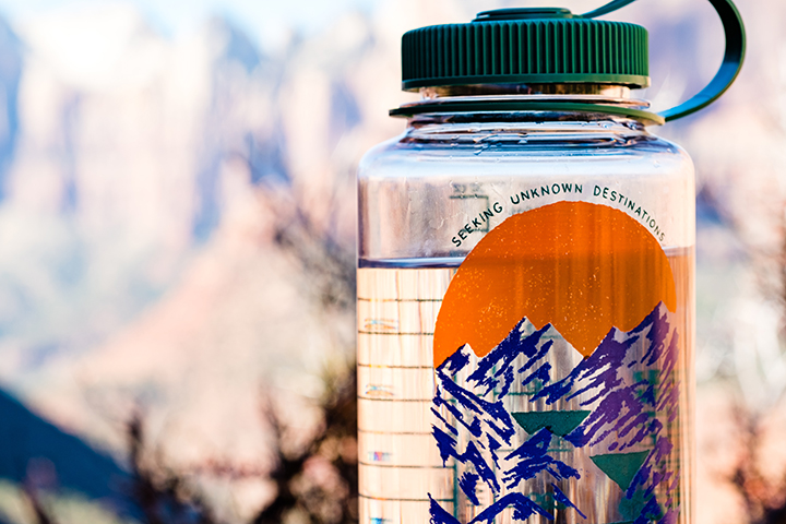 One Day in Zion: 4 Ways to Spend an Epic 24 Hours in Zion National Park 3 A water bottle in front of a nature scene