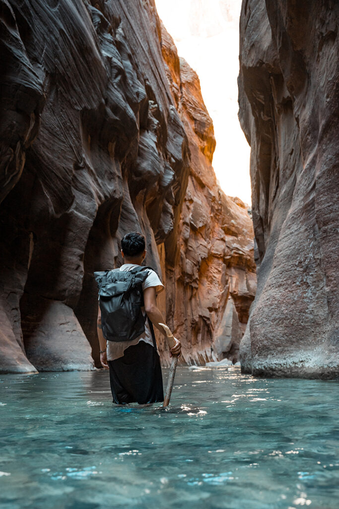 One Day in Zion: 4 Ways to Spend an Epic 24 Hours in Zion National Park 30 A hiker walking through water