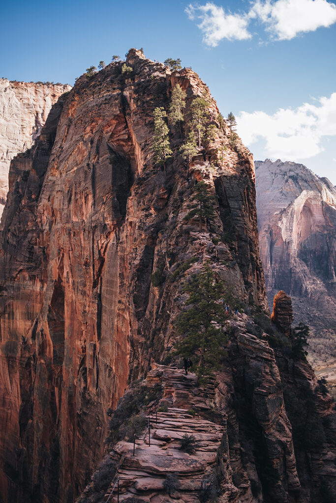 One Day in Zion: 4 Ways to Spend an Epic 24 Hours in Zion National Park 28 A hiker ascends Angels Landing while spending one day in Zion