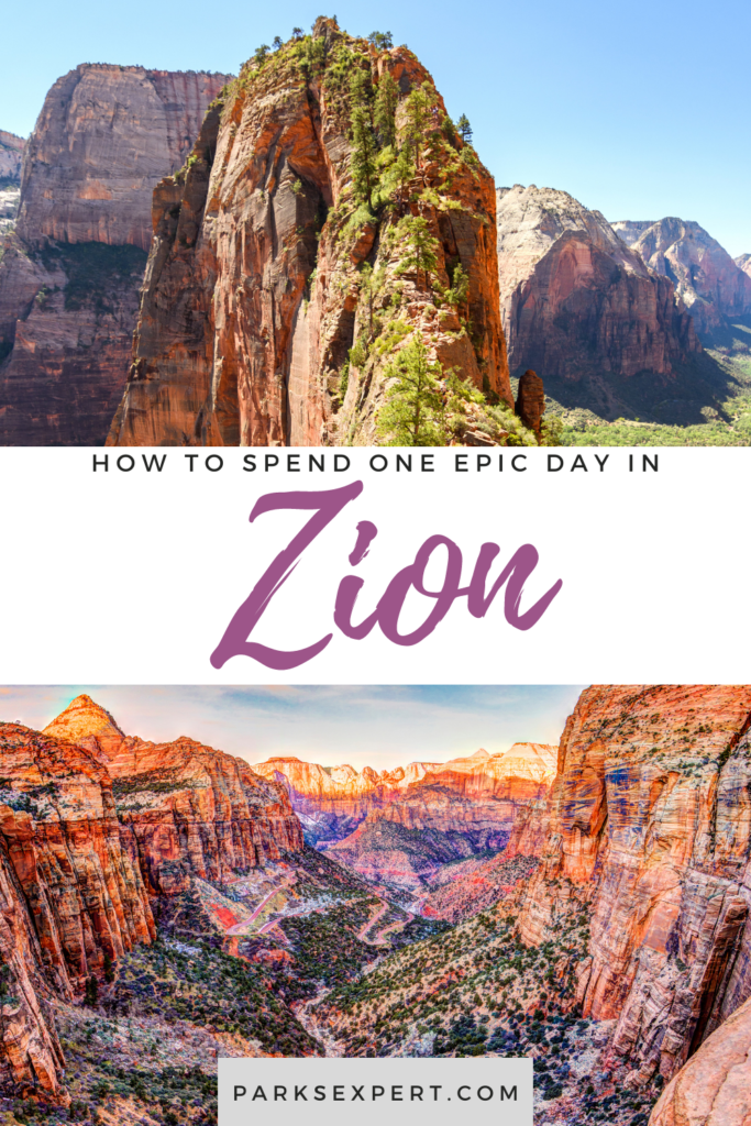 One Day in Zion: 4 Ways to Spend an Epic 24 Hours in Zion National Park 40 There are so many fun things to do and see when you have one day in Zion National Park. You can spend one day exploring this beautiful park on foot or on scenic drive. No matter how you spend one day in Zion, we'll help make sure that it's a memorable experience! Here are four possible itineraries for an epic 24 hours in the park.