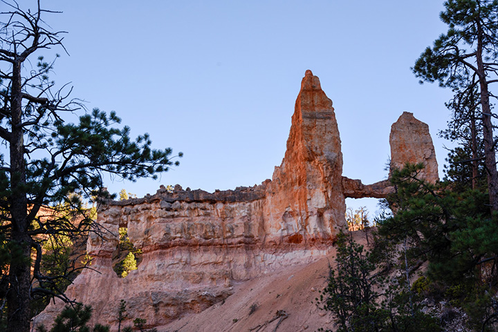 20 Fun Things to Do in Bryce Canyon National Park 13 Looking up to Tower Bridge, a natural rock formation resembling the bridge in London