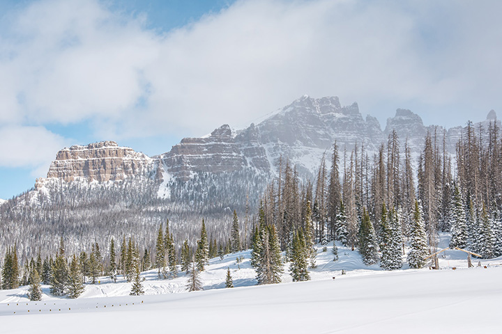 Yellowstone in Winter: Everything You Need to Know for A Spectacular Trip 6 Clouds glide over a snowy mountain