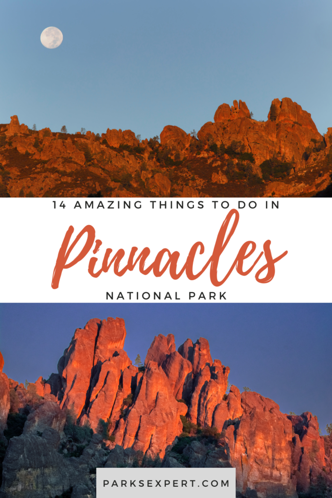 14 Phenomenal Things to Do in Pinnacles National Park 25 With so many different things to do in Pinnacles National Park, visitors will never get bored. From hiking and camping to stargazing and birding, there's something for everyone in this fantastic national park.