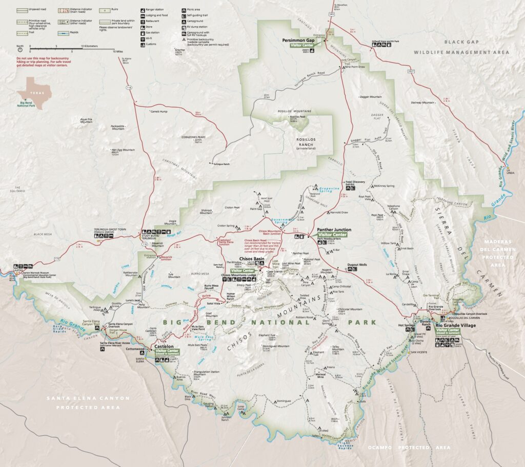 Big Bend National Park 3 A map of Big Bend National Park