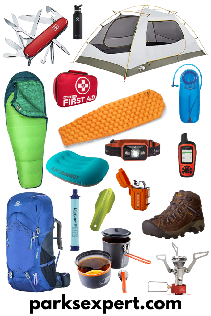 Camping in Mesa Verde National Park: Is Morefield Campground the Best in the National Parks? 18 A collage of items like sleeping bags, pillows, tents, and more items someone would need for camping