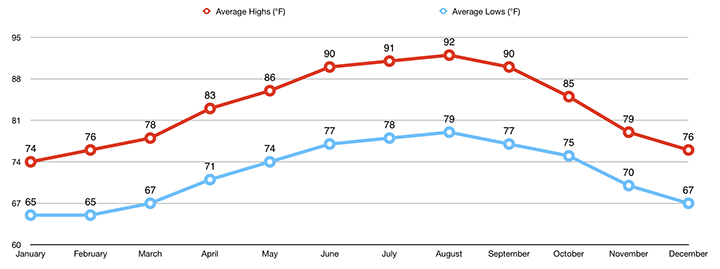 The Absolute Best Time to Visit Dry Tortugas National Park 13 A chart showing the best time to visit Dry Tortugas National Park based on average temperatures