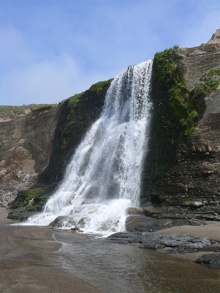 Alamere Falls Hike: The Ultimate Guide for Hiking to One of California’s Bucket-List Waterfalls 2 Anyone on an Alamere Falls hike will be treated to this view: a waterfall emptying into the ocean