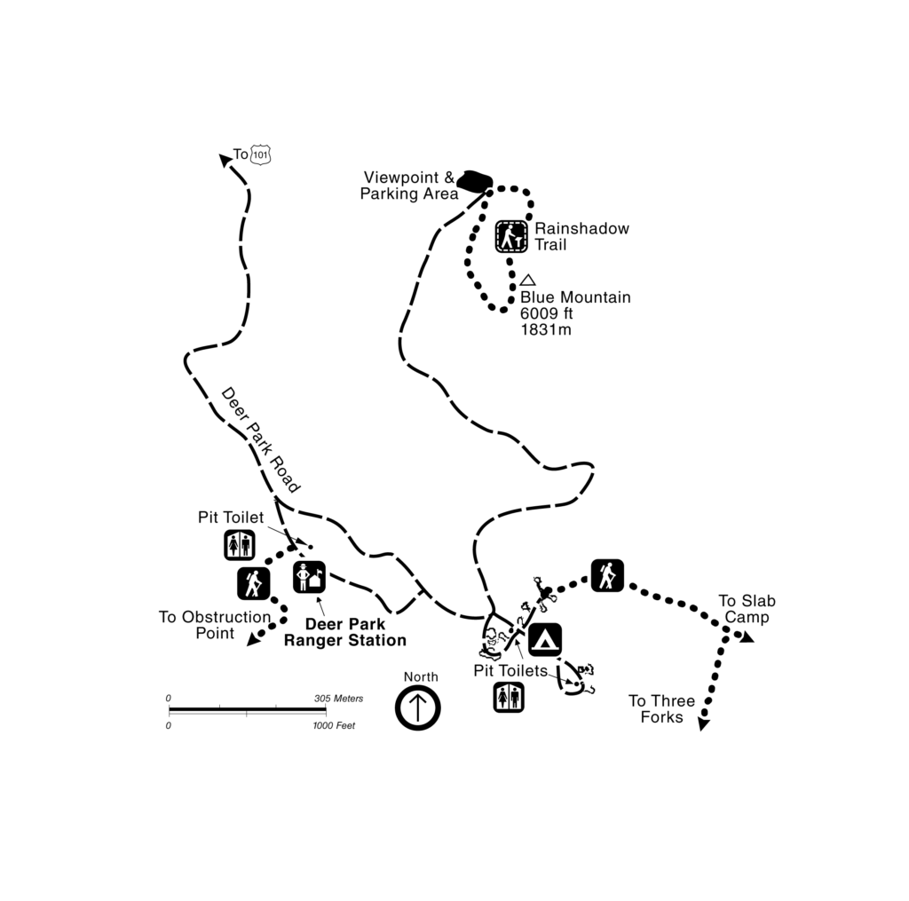 Olympic National Park Camping Guide: Everything You Need to Know About All 15 Olympic National Park Campgrounds 10 A map of the Deer Park area of Olympic National Park