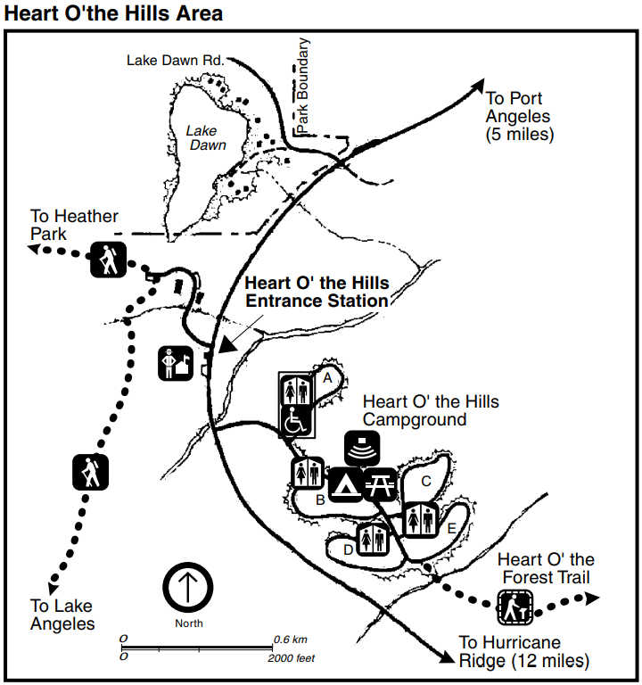 Olympic National Park Camping Guide: Everything You Need to Know About All 15 Olympic National Park Campgrounds 18 A map of the Heart O'the Hills area of Olympic National Park