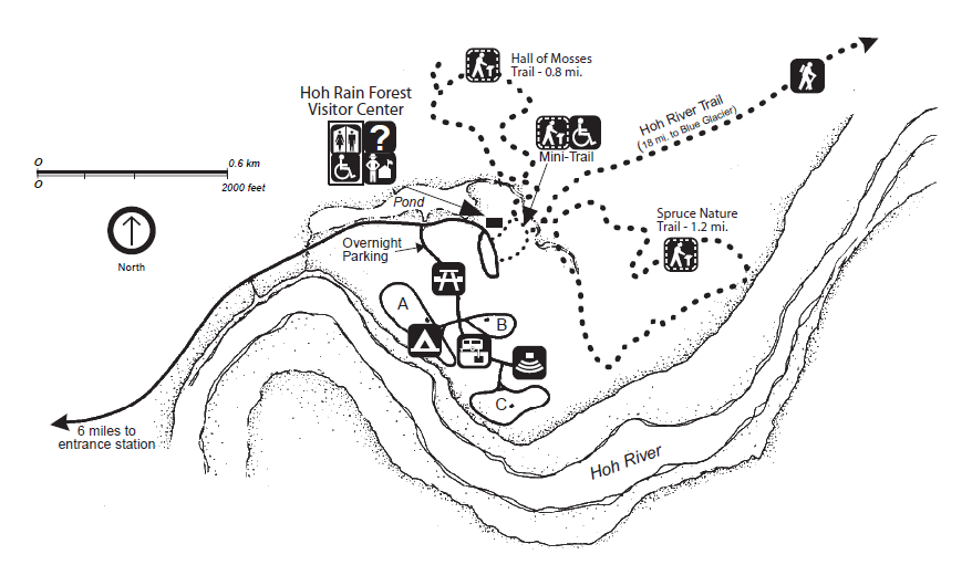 Olympic National Park Camping Guide: Everything You Need to Know About All 15 Olympic National Park Campgrounds 20 A map of the Hoh Rainforest in Olympic National Park