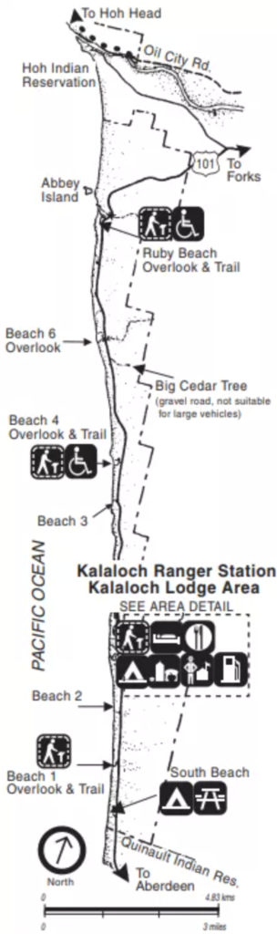 Olympic National Park Camping Guide: Everything You Need to Know About All 15 Olympic National Park Campgrounds 37 A map of the Kalaloch Area in Olympic National Park