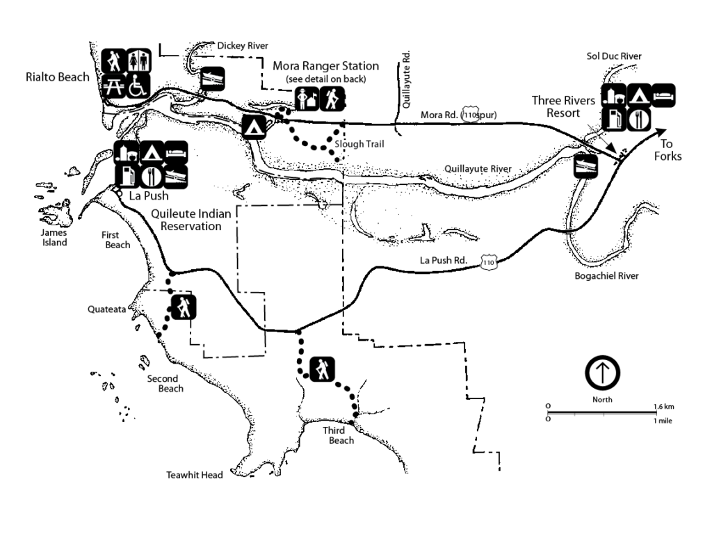 Olympic National Park Camping Guide: Everything You Need to Know About All 15 Olympic National Park Campgrounds 26 A map of the Mora area of Olympic National Park