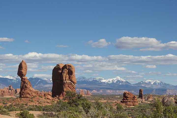 Ultimate Guide to an Epic One Day in Arches National Park Itinerary 11 Red rock formations and snow-capped peaks