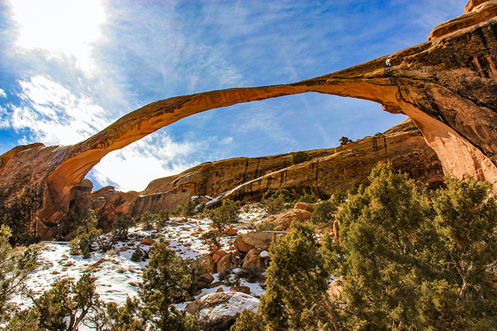 Ultimate Guide to an Epic One Day in Arches National Park Itinerary 23 A sandstone arch beneath a clear blue sky