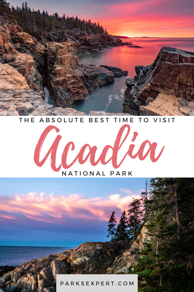 The Best Time to Visit Acadia National Park: When to See Fall Colors 56 Have you ever wondered when is the best time to visit Acadia National Park? Well, the answer depends on YOU. Find out the best time to visit Acadia for fall colors, the best weather, snow, Cadillac Mountain sunrise, and more.