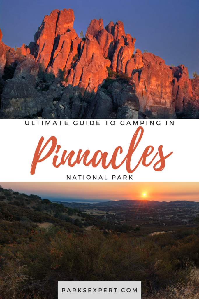 The Ultimate Pinnacles National Park Camping Guide 37 Pinnacles National Park camping is a great way to experience all the park has to offer. There are several Pinnacles camping options available, including RV and tent sites as well as cabins. You'll find plenty of activities to keep you busy while you're camping, from ranger-led programs to bird watching and hiking. Plus, the park is home to the endangered California condor, so be sure to bring your binoculars!