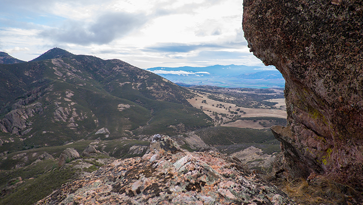 The Ultimate Pinnacles National Park Camping Guide 9 Red rock spires on a partly cloudy day