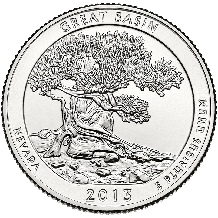 56 National Park Quarters List (With Pictures!) 34 A national park quarter for Great Basin with a bristlecone pine
