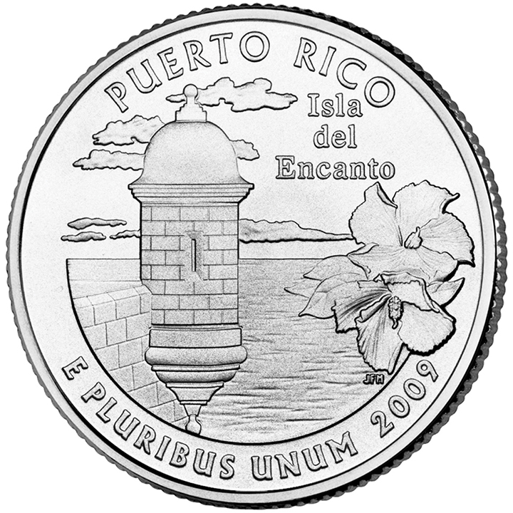 56 National Park Quarters List (With Pictures!) 72 A coin titled Puerto Rico features an old fort on the ocean