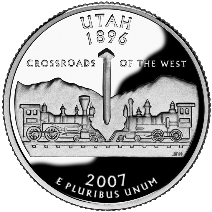 56 National Park Quarters List (With Pictures!) 74 A coin titled Utah features a golden spike uniting two railroad lines