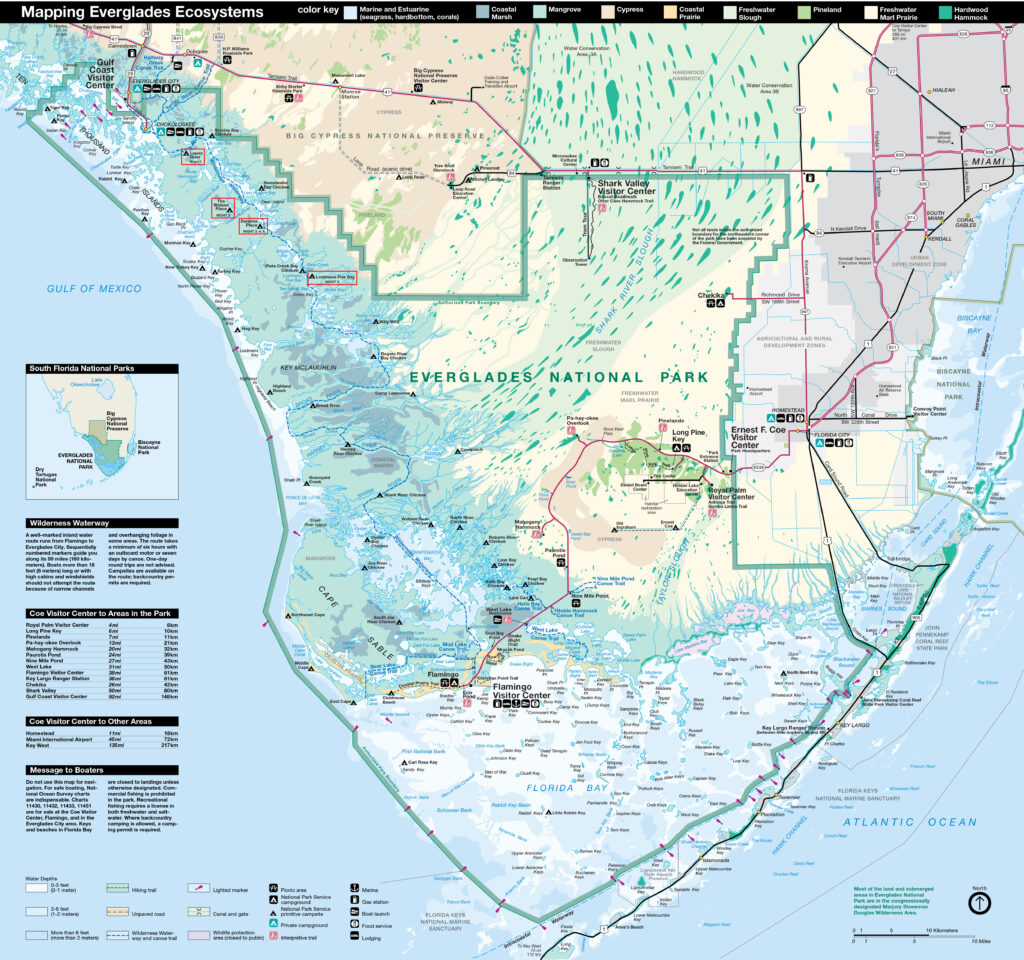 Everglades National Park 20 A map of Everglades National Park