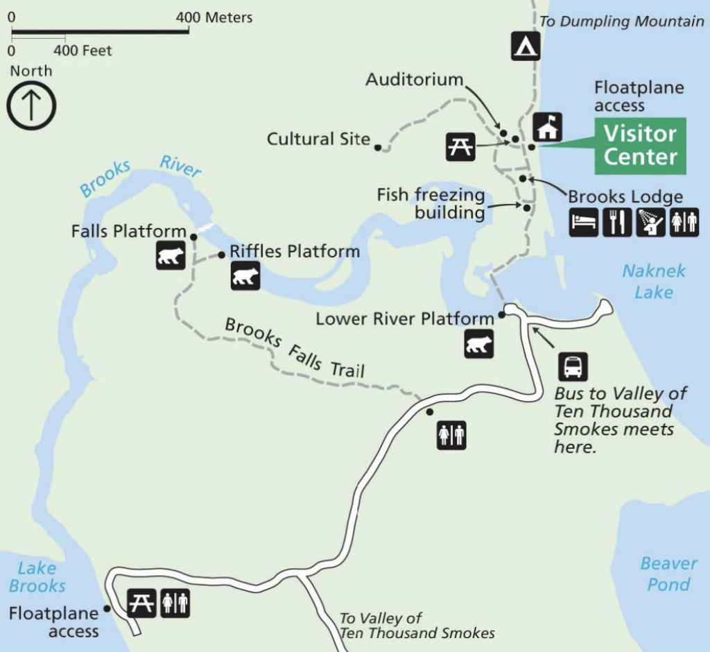 The Absolute BEST Time to Visit to Katmai National Park 5 A detailed map of Brooks Camp in Katmai National Park