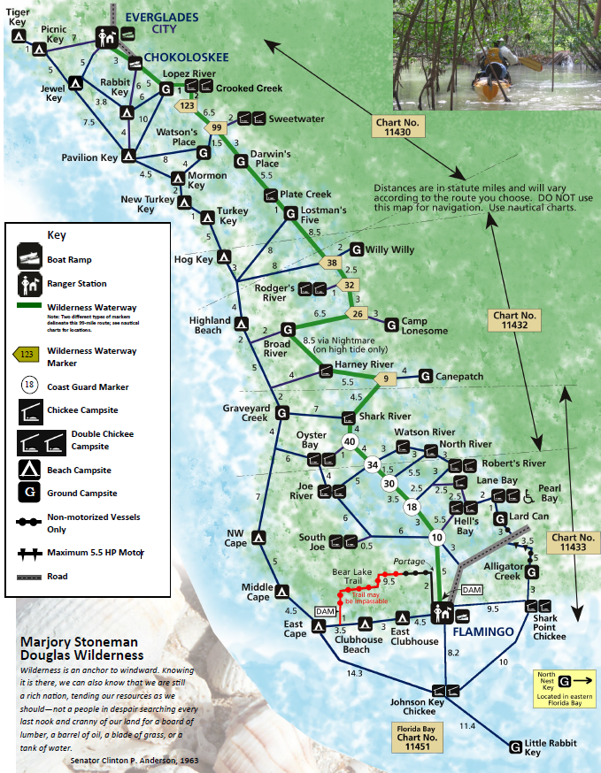 Everglades National Park Camping Guide: Everything You Need to Know 19 A map of the Everglades National Park wilderness and its campsites