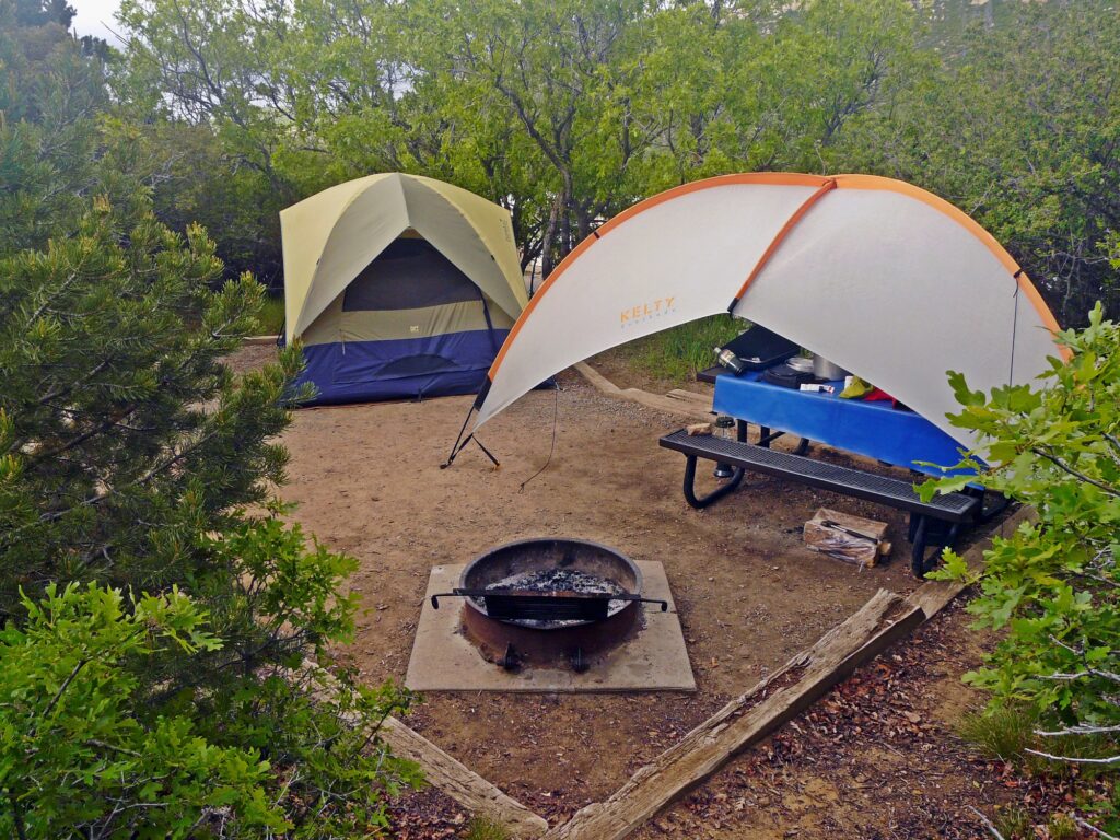 Camping in Mesa Verde National Park: Is Morefield Campground the Best in the National Parks? 9 Two tents around a fire ring while Mesa Verde camping