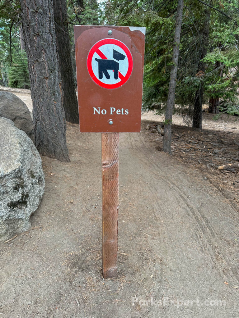 Hiking the General Sherman Tree Trail in Sequoia National Park: How to See the World's Largest Tree 23 A sign on General Sherman Tree Trail denotes that no pets are allowed